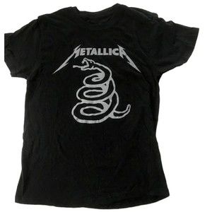 Metallica T Shirt Size Adult Small Black Gray Coiled Snake Graphic Rock Band